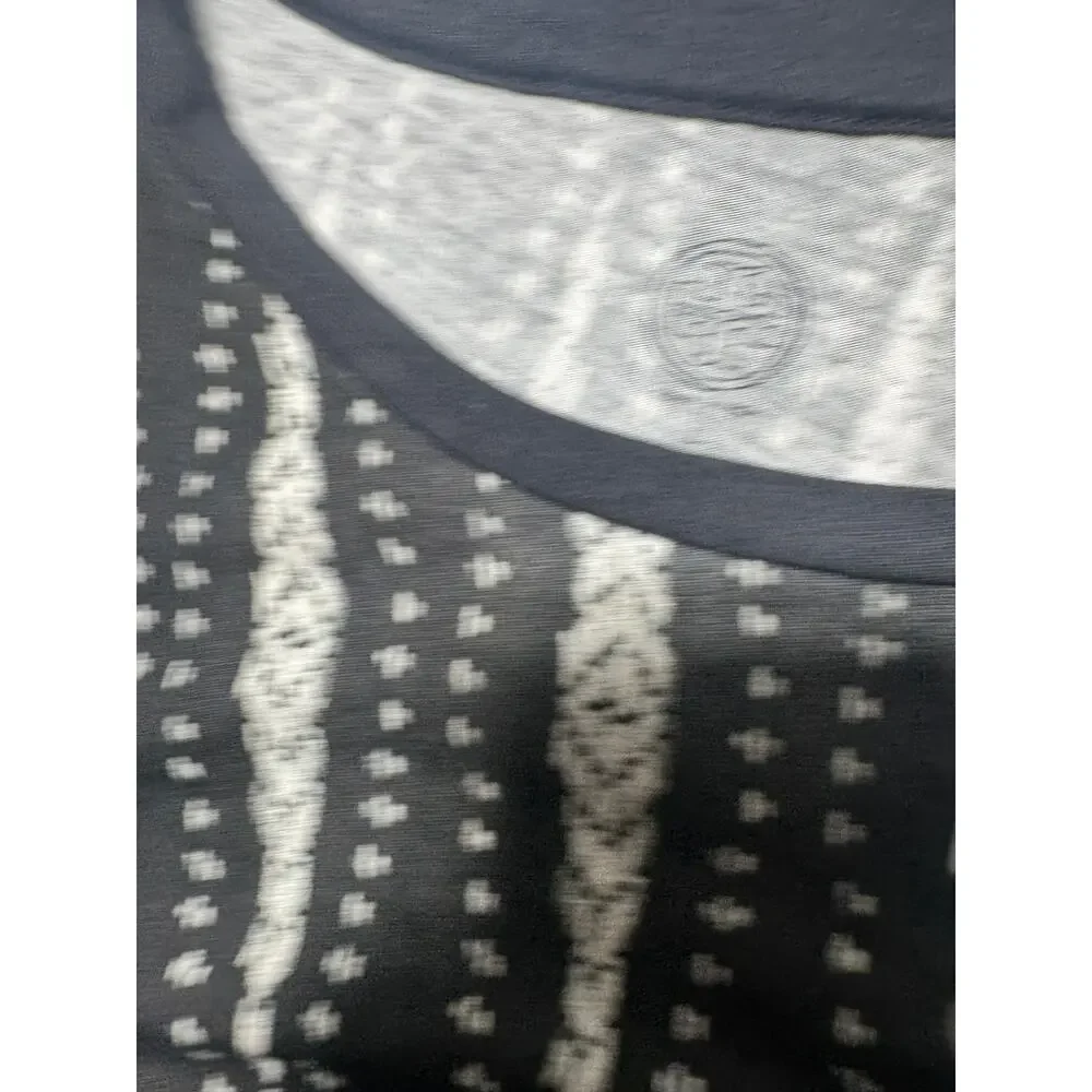 Tory Burch T-Shirt Top Womens Black White Geometric Print Short Sleeve Classic